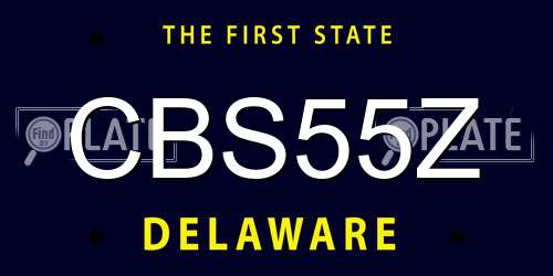 CBS55Z Delaware License Plate