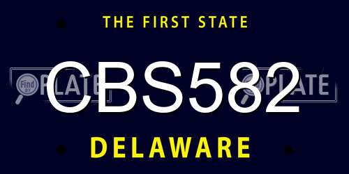 CBS582 Delaware License Plate
