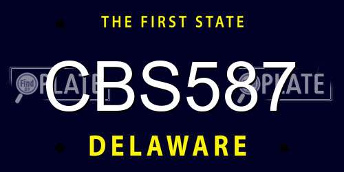 CBS587 Delaware License Plate