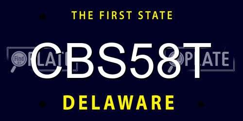 CBS58T Delaware License Plate