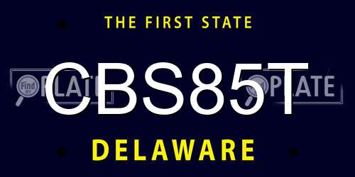 CBS85T Delaware License Plate