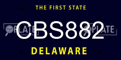 CBS882 Delaware License Plate