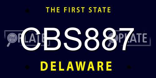CBS887 Delaware License Plate