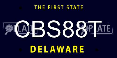 CBS88T Delaware License Plate