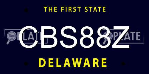 CBS88Z Delaware License Plate