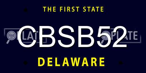 CBSB52 Delaware License Plate