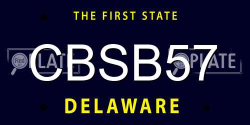 CBSB57 Delaware License Plate