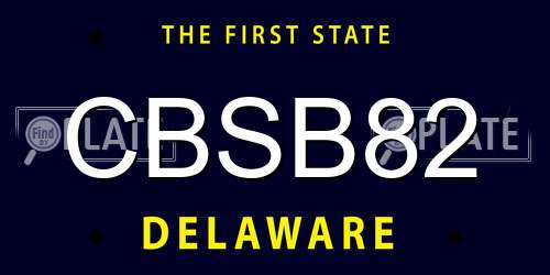 CBSB82 Delaware License Plate