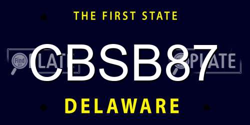 CBSB87 Delaware License Plate