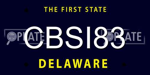 CBSI83 Delaware License Plate