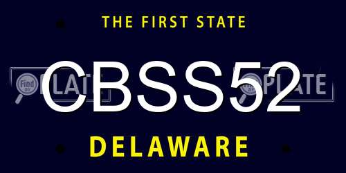 CBSS52 Delaware License Plate