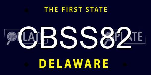 CBSS82 Delaware License Plate