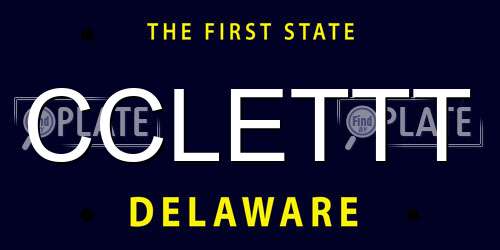 CCLETTT Delaware License Plate