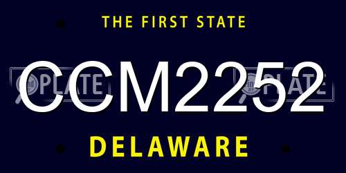 CCM2252 Delaware License Plate