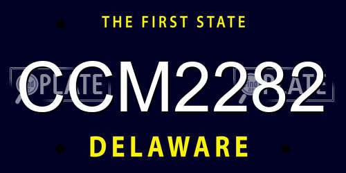 CCM2282 Delaware License Plate