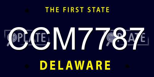 CCM7787 Delaware License Plate