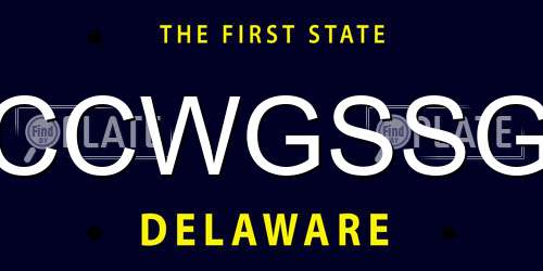 CCWGSSG Delaware License Plate