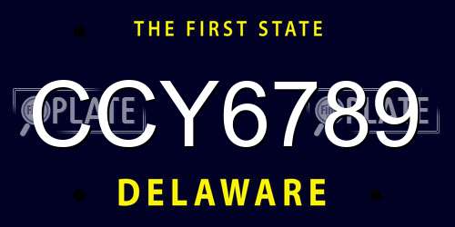 CCY6789 Delaware License Plate