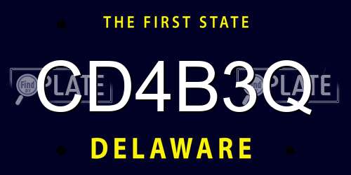 CD4B3Q Delaware License Plate