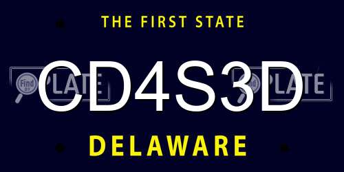 CD4S3D Delaware License Plate