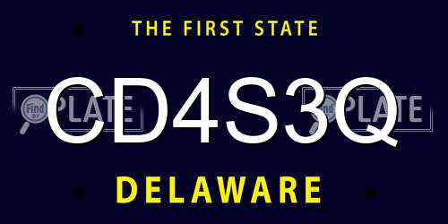 CD4S3Q Delaware License Plate