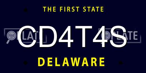 CD4T4S Delaware License Plate