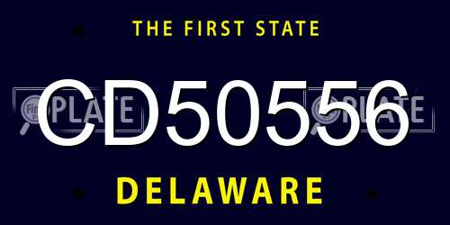 CD50556 Delaware License Plate