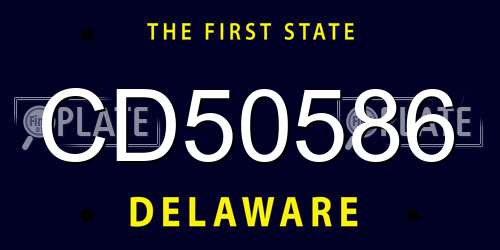 CD50586 Delaware License Plate