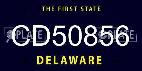 CD50856 Delaware License Plate