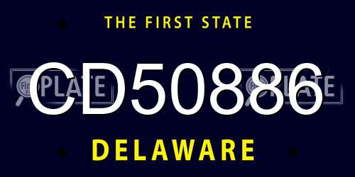 CD50886 Delaware License Plate