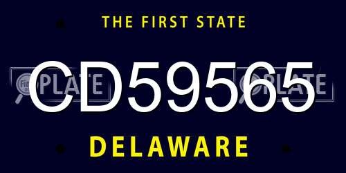 CD59565 Delaware License Plate