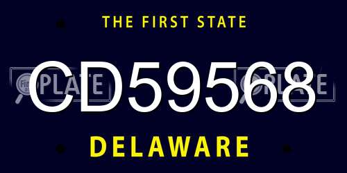 CD59568 Delaware License Plate