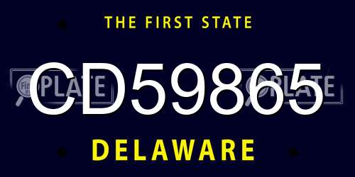CD59865 Delaware License Plate