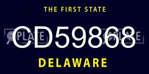 CD59868 Delaware License Plate