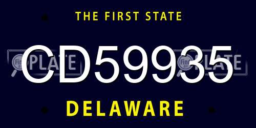 CD59935 Delaware License Plate