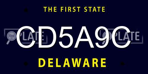 CD5A9C Delaware License Plate