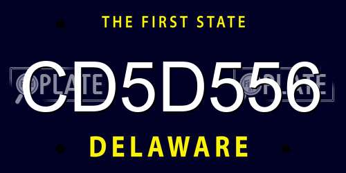 CD5D556 Delaware License Plate