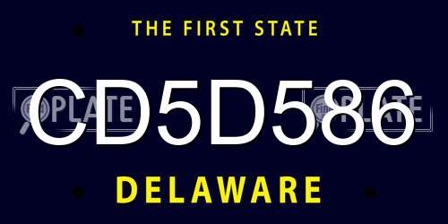 CD5D586 Delaware License Plate