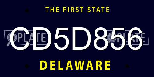 CD5D856 Delaware License Plate