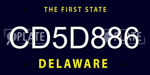 CD5D886 Delaware License Plate