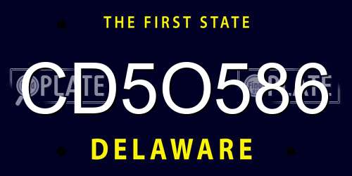 CD5O586 Delaware License Plate