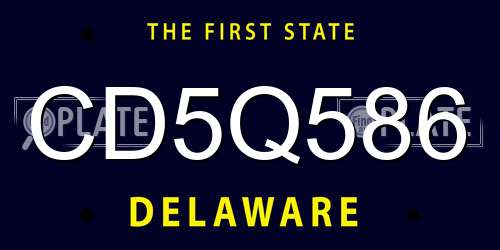 CD5Q586 Delaware License Plate