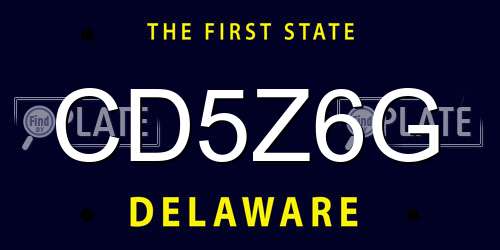 CD5Z6G Delaware License Plate