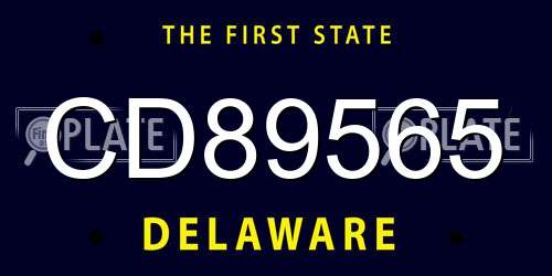 CD89565 Delaware License Plate