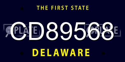 CD89568 Delaware License Plate