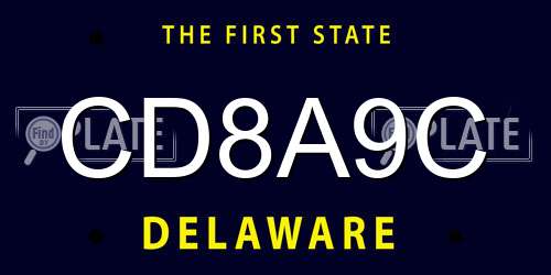 CD8A9C Delaware License Plate