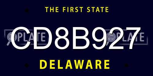 CD8B927 Delaware License Plate
