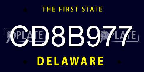 CD8B977 Delaware License Plate