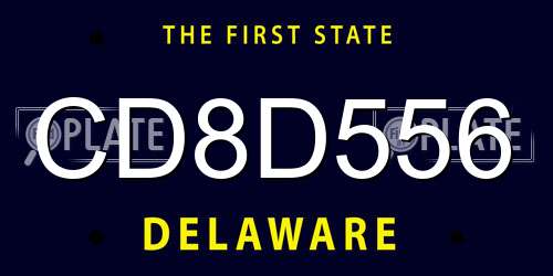 CD8D556 Delaware License Plate
