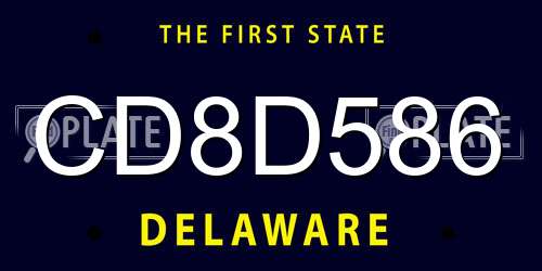 CD8D586 Delaware License Plate